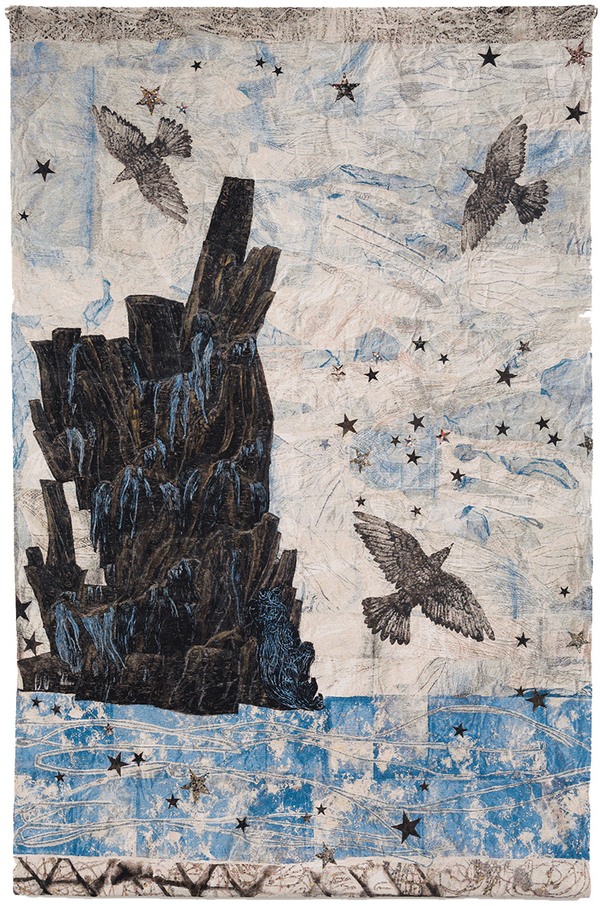 Kiki Smith Harbor, (Ocean-rocks-birds)2015 This work is number 4 from an Edition Variee of 10, plus 2 artist's proofs, 2 state proofs, and 2 trial proofs. Cotton Jacquard tapestry 116 1/8 x 75 5/8 in. / 295 x 192 cm