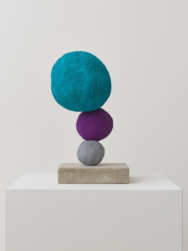 Annie Morris Stack 3, Cobalt Turquoise2023 Foam core, pigment, steel, plaster, and sand Overall height: 15 3⁄4 in. (40 cm)