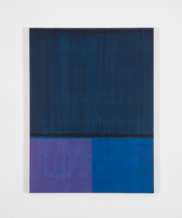 Gabriel de la Mora MCI / 3-II f2015 Discarded rubber blanket from offset printing press, mounted on wood 47 1/4 x 35 3/8 x 1 1/2 in. 120 x 90 x 4 cm