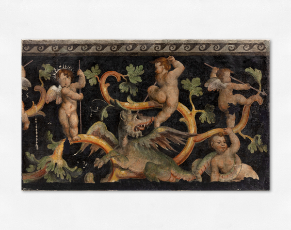 Marcello Fogolino (ambito di) - Fregio con grottesche e drago , 1548 circa