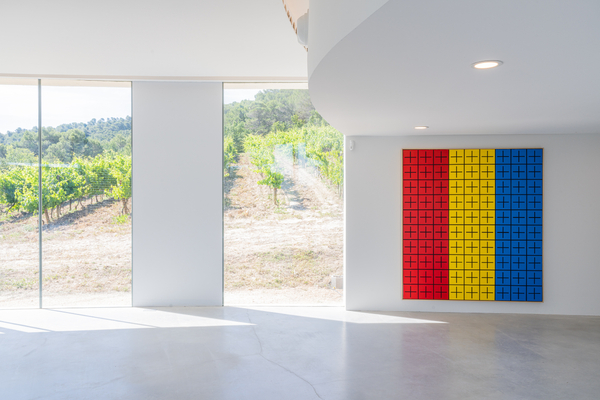 Installation view, "Ding Yi: Prediction and Retrospection," Château la Coste, 2024. Photo: Stéphane ABOUDARAM | WE ARE CONTENT(S)