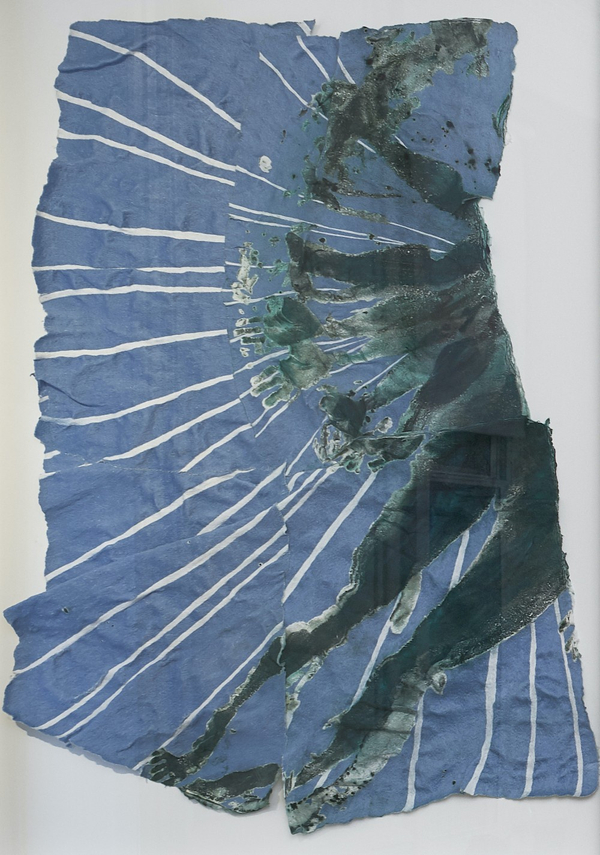 Kesewa Aboah I'm Off2021 Body impression and embroidery on paper 44 7/8 x 62 5/8 in. / 114 x 159 cm