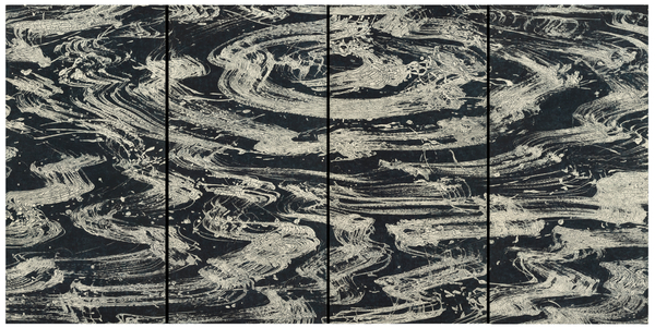 White Propagation II 2016 acrylic and mixed media on canvas 72 x 143 in / 183 x 363 cm