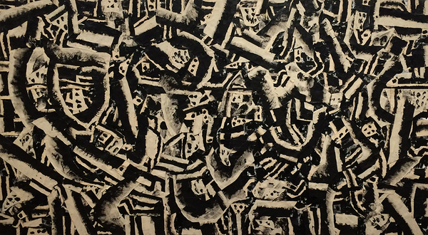 Joseph Glasco, Untitled, 1983–84  acrylic on canvas collage  54 x 97 1/4 in / 137 x 247 cm  © 2015 Joseph M. Glasco Estate  Stock number B20412