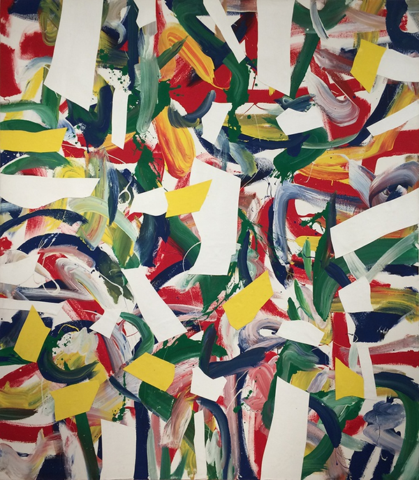 Joseph Glasco, Untitled No.9, 1989  acrylic and collage on canvas,  96 x 84 in / 243.8 x 213.4 cm  © 2015 Joseph M. Glasco Estate  Stock number B21143