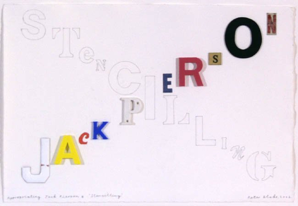 Peter Blake, Appropriating Jack Pierson 6. 'Stencilling' (in homage to Jack Pierson), 2002