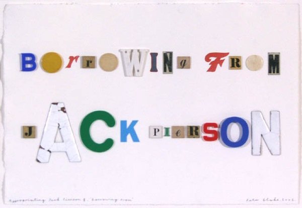 Peter Blake, Appropriating Jack Pierson 8. 'Borrowing From' (in homage to Jack Pierson), 2002