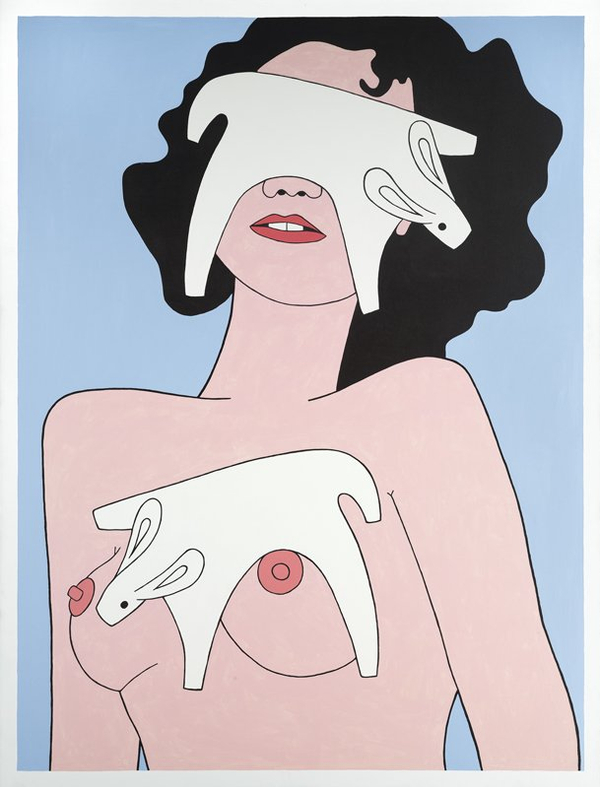 John Wesley, Girl with Cloth Rabbits, 1998