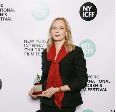 Uma Thurman, 53, is effortlessly chic in a stylish ensemble as she is honored during New York International Children's Film Festival Benefit in NYC