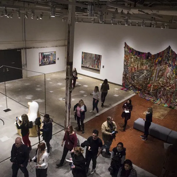 Suchitra Mattai's "Exodus" is on display as part of the "State of the Art 2020" exhibit at the Momentary on Friday. The high ceilings of the former cheese factory allow the museum to display larger works like this one.