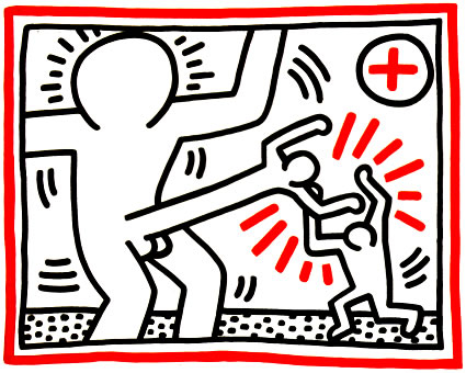 Keith Haring, COCKFIGHT (untitled), 1985
