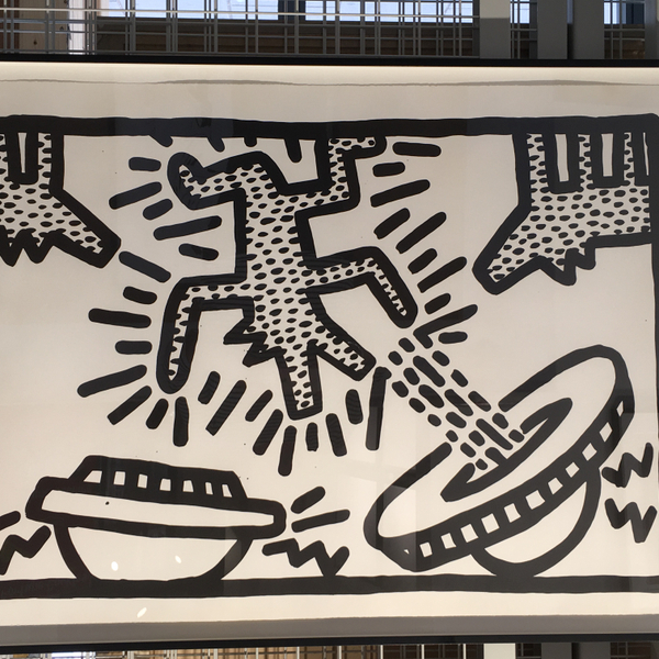 Keith Haring, Untitled (Flying Saucers with Dogs) *SOLD*, 1982