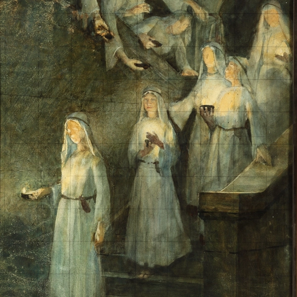 Thomas Cooper Gotch - A STUDY FOR THE PARABLE OF THE TEN VIRGINS , 1907