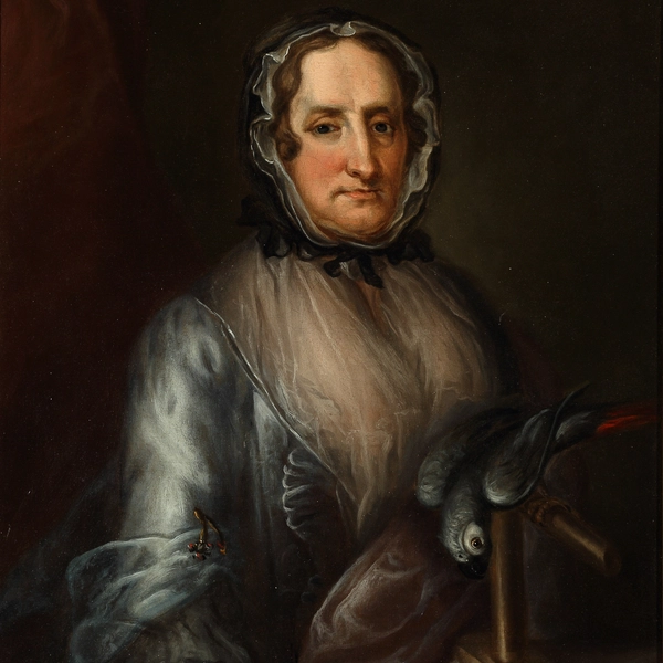 Nathaniel TUCKER - A LADY WITH A PARROT, c. 1770