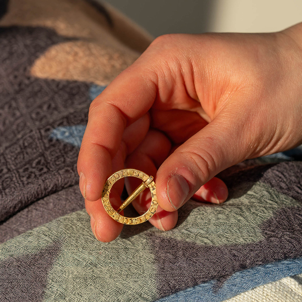 Medieval Love Ring Brooch in hand