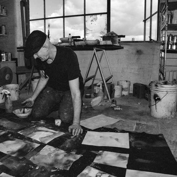 Jonathan Huxley RWS photographed by Nikolai Voelcker (painting in show courtesy of Crane Kalman Gallery)