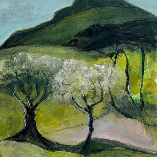 Vincent's Trees and Me (detail) by Olivia O'Sullivan RWS, acrylic