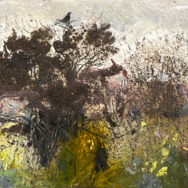 Blackbird Sings His Heart Out by Frances Hatch RWS, mixed media