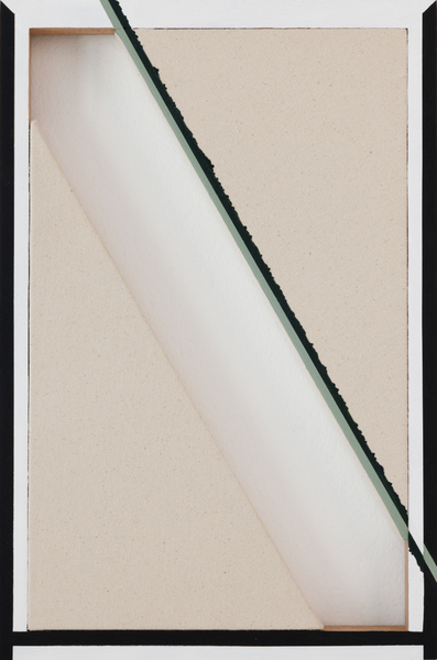 Sarah Almehairi Off Centered Envelop, 2024 Acrylic on wood and canvas 45 x 30 cm 17 3/4 x 11 3/4 in