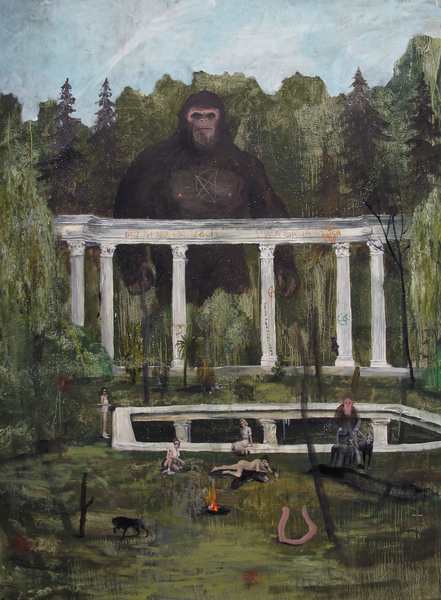 Philip Mueller 4 O'clock Pastis at Tibe Beach, 2019 Oil on canvas 190 x 140 cm 74 3/4 x 55 1/8 in