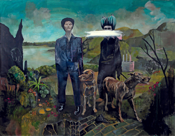 Philip Mueller Lunch, 2013 Acrylic, oil and lacquer on canvas 210 x 270 cm 82 5/8 x 106 1/4 in
