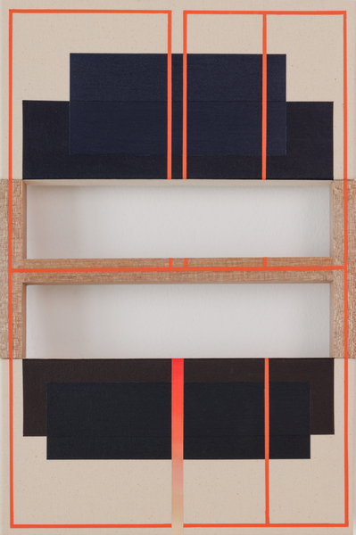 Sarah Almehairi Off Centered Bot, 2024 Acrylic on wood and canvas 45 x 30 cm 17 3/4 x 11 3/4 in