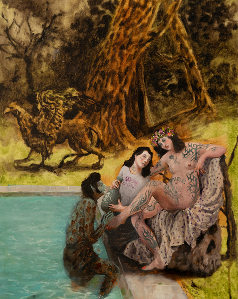 Philip Mueller NRT Fußwaschung zu Bomarzo 4pm, 2022 Oil on canvas 50 x 40 cm 15 3/4 x 11 3/4 in