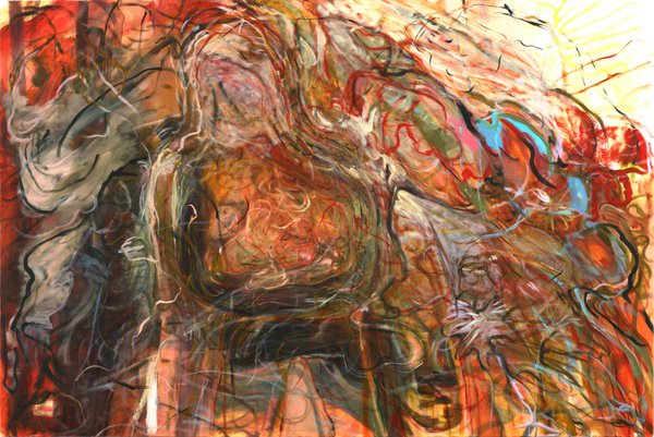 Nour Malas Late Nite Walk, 2023 Oil on canvas 100 x 150 cm 39 1/4 x 59 in