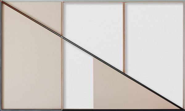 Sarah Almehairi Off Centered Exhaust, 2024 Acrylic on wood and canvas 150 x 250 x 5 cm 59 x 98 1/2 x 2 in