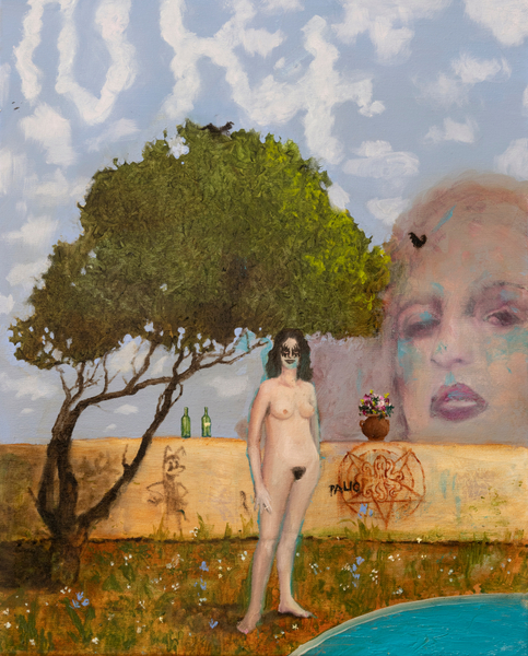 Philip Mueller NRT Bomarzo Swim 3PM, 2022 Oil on canvas 50 x 40 cm 19 3/4 x 15 3/4 in