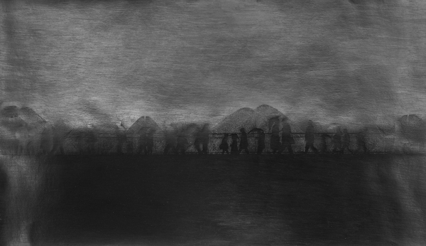 Birgit Graschopf Bleakish appearances 1, 2014 Graphite on perfurated paper 70 x 120 cm 27 1/2 x 47 1/4 in