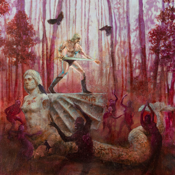 Philip Mueller NRT Trippin in Bomarzo 4AM, 2022 Oil on canvas 80 x 80 cm 31 1/2 x 31 1/2 in