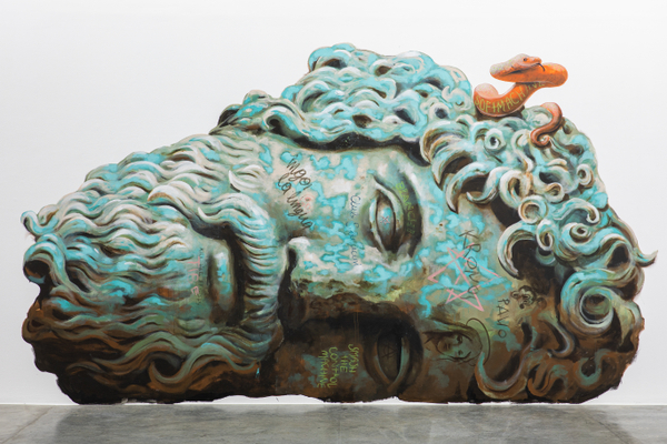 Philip Mueller Äskulap (Asclepius) down!, 2020 Mural 300 x 500 cm 118 1/8 x 196 7/8 in