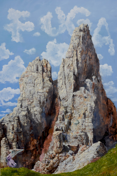 Philip Mueller Self-portrait at Großer Kinigat, 2023 Oil on canvas 200 x 140 cm 78 3/4 x 55 in