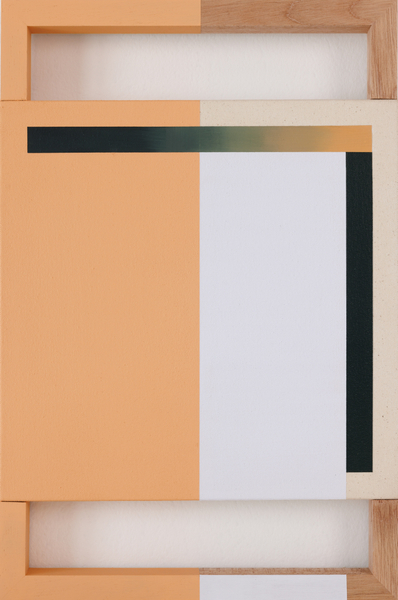 Sarah Almehairi Off Centered Buffer, 2024 Acrylic on wood and canvas 45 x 30 cm 17 3/4 x 11 3/4 in