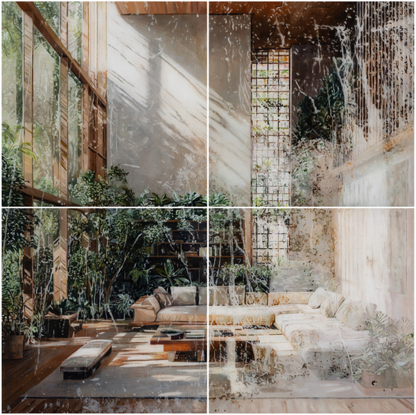 Gil Heitor Cortesāo Manhã Submersa (quadriptych), 2025 Oil on plexiglass 200 x 200 cm 78 3/4 x 78 3/4 in