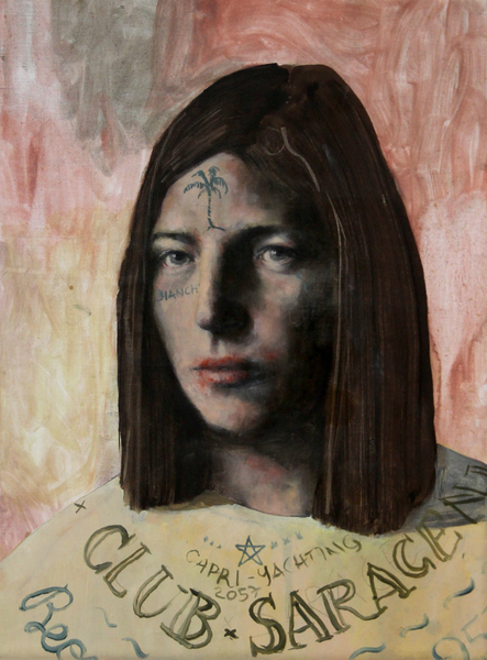 Philip Mueller Dead transformer Tiberio Beach Resort Irina, 2018 Oil on canvas 40 x 30 cm 15 3/4 x 11 3/4 in