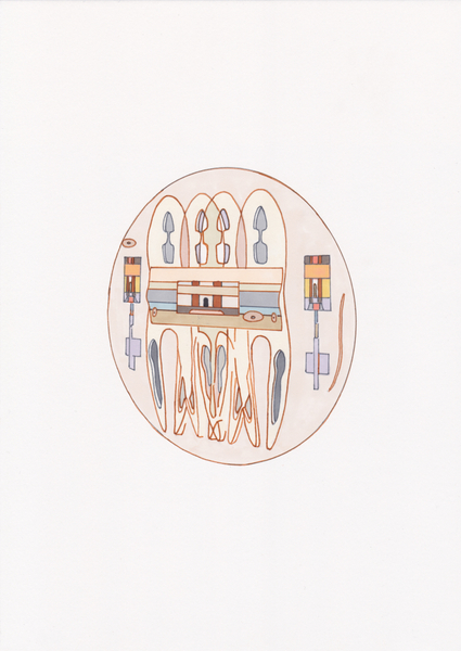 Amba Sayal-Bennett Wa D, 2021 Ink, pro-marker and graphite on paper 30 x 21 cm 11 3/4 x 8 1/4 in