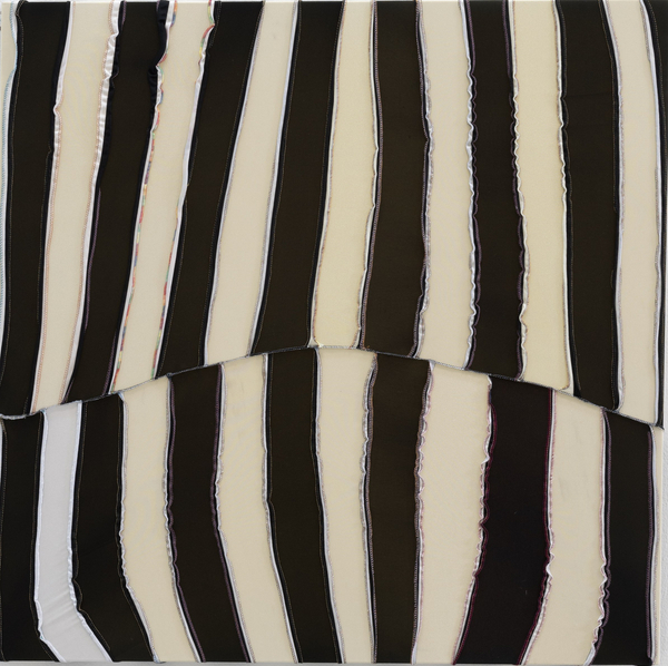 Anthony Olubunmi Akinbola Untitled, 2023 Durags on wooden panel 92 x 92 cm 36 1/4 x 36 1/4 in