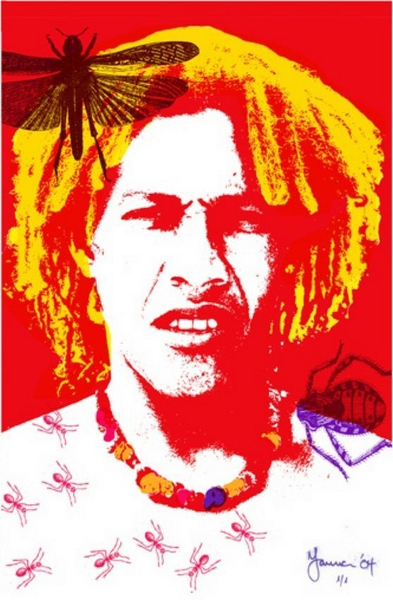 Yanna Soares Red Man, 2004 Ink over translucent plexiglass 39 x 26 inches 99.1 x 66 cms