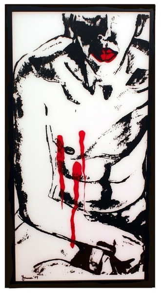 Yanna Soares Sinuous Contours, 2004 Ink over translucent plexiglass 32 x 16 inches 81.3 x 40.7 cms