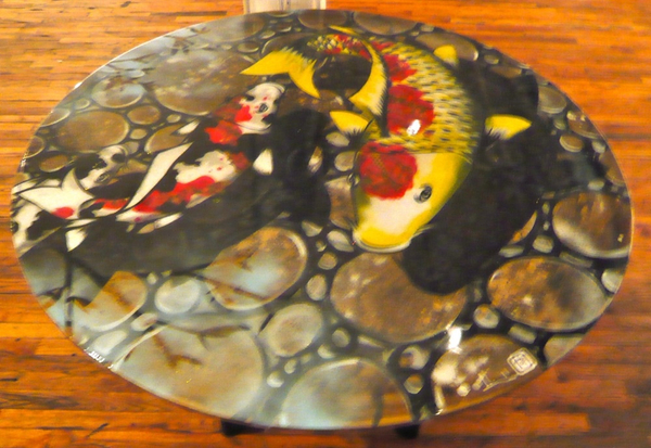 John Ha Koi chase, 2007 Mix media on wood 48 inches 121.9 cms