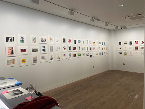 Set up for fundraising auction Be Part of Art 2 in 2022