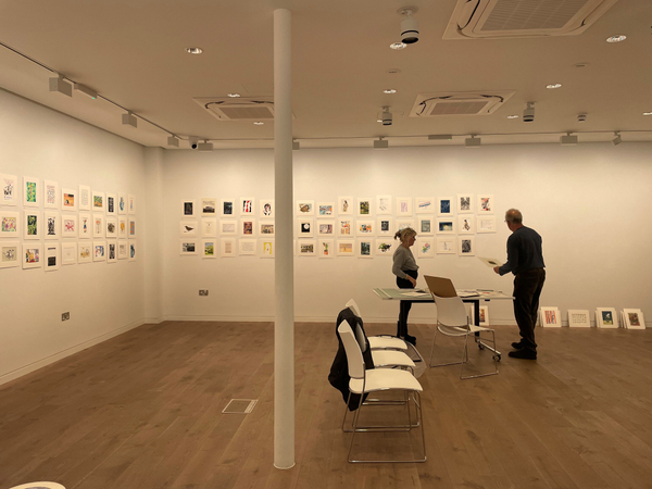 Set up for fundraising auction Be Part of Art 2 in 2022