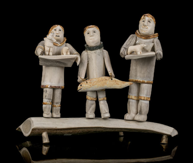 The Carver, Four Inuit Bringing their Works to the Co-Op (1975) and Making a Living (1976) are both remarkable works...