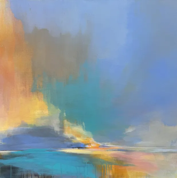 Poppy Cyster creates vibrant abstract paintings that capture the rhythmic patterns and atmospheric beauty of Scottish landscapes viewed from above....