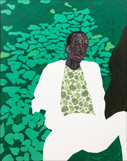 Amoako Boafo, GREEN PETALS, 2022