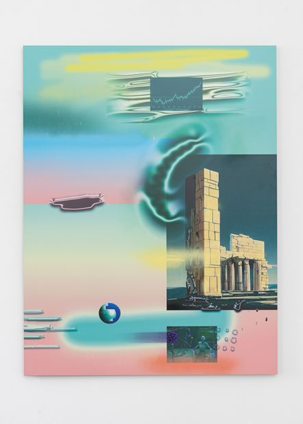 GEN PNL (DYOR U 3) (2023) ist eine digitale Collage auf Aludibond in der Niko Abramidis &NE Pigmentdruck und Spraypaint...