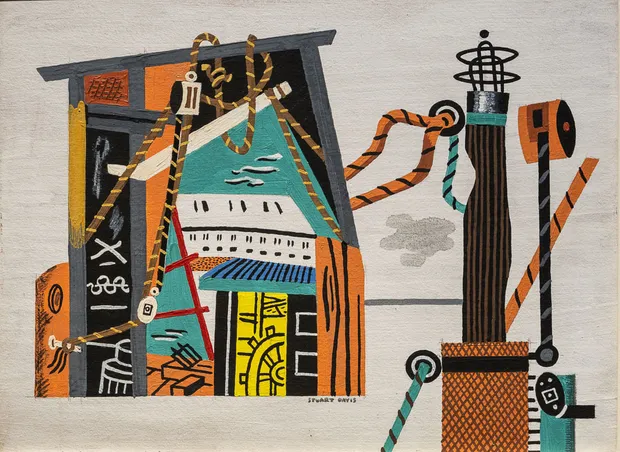 Stuart Davis (1892-1964) Fortap, 1933 Signed at lower center: STUART DAVIS Oil on panel 12 x 16 inches 30.5 x...