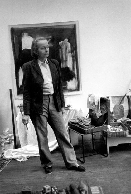 When I start a painting I try to become a blank and only let an emotion come into me. &mdash;Betty...